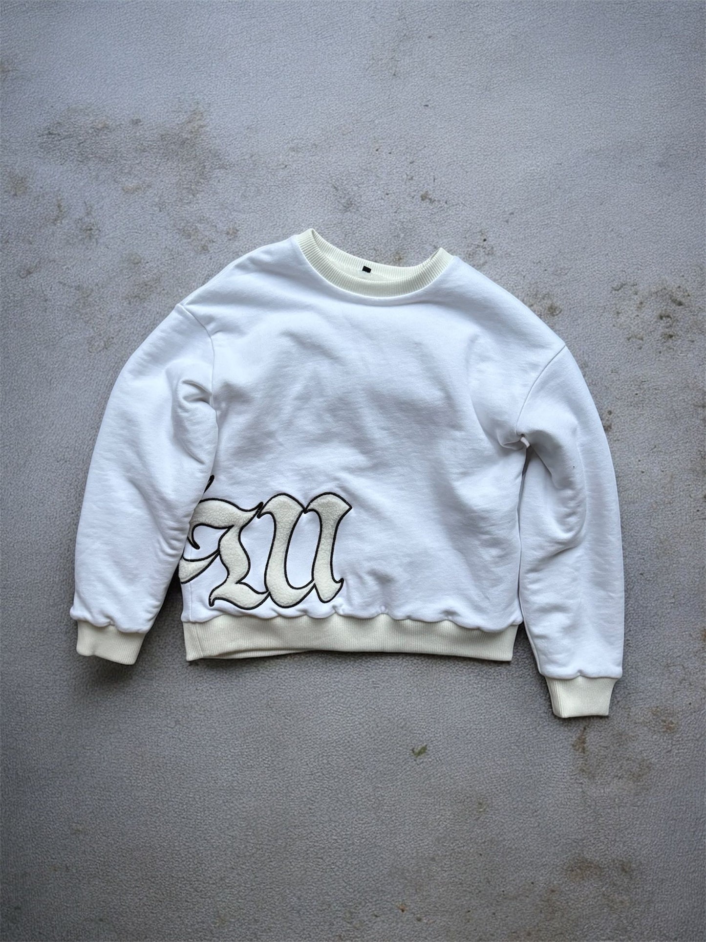 Reversible Crewneck (White on White)