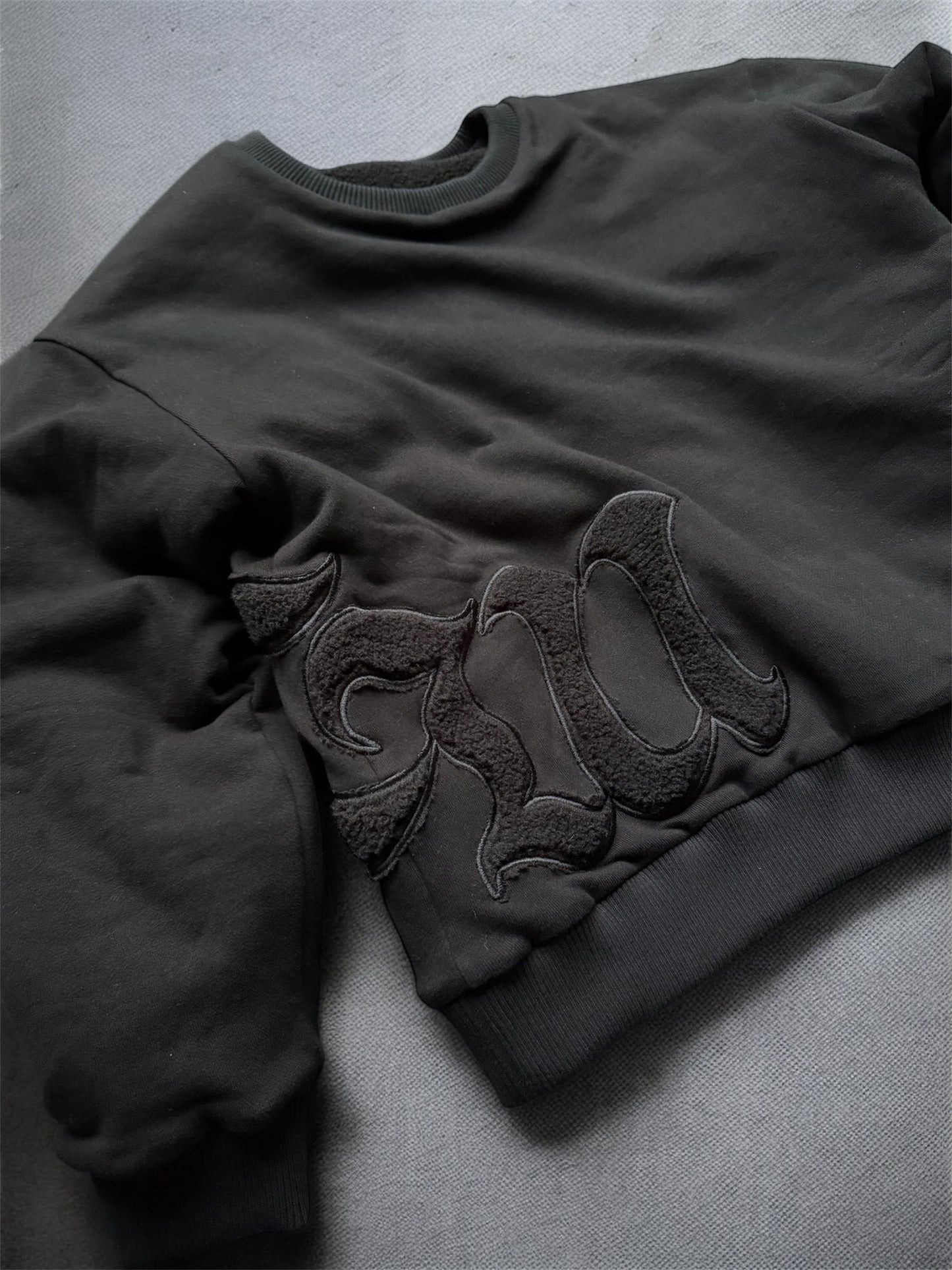 Reversible Crewneck (Charcoal Black)